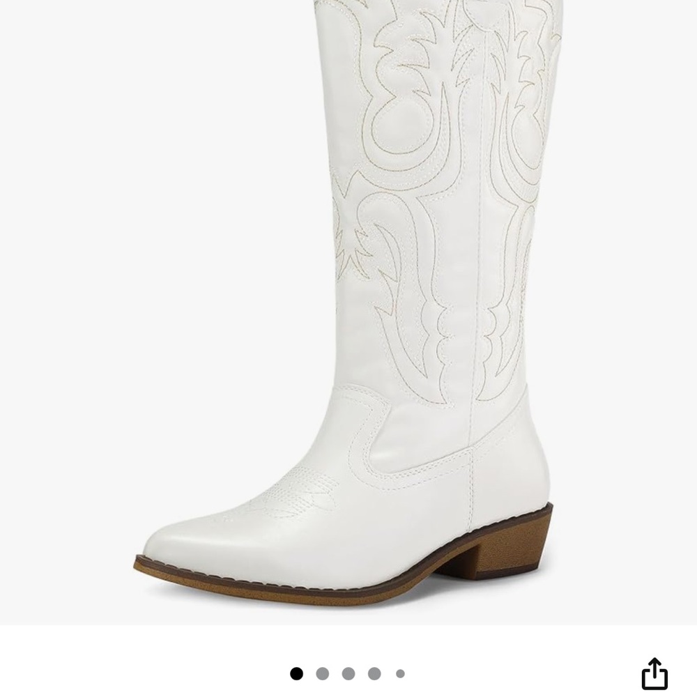 White Cowboy Boots Size 7.5 - Picture 2 of 5
